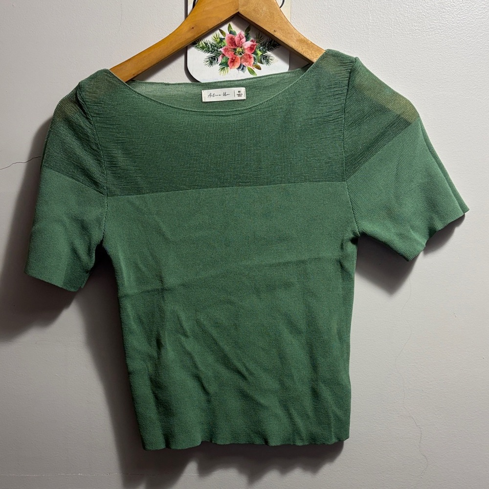 Adore Me Forest Green Short Sleeve Top